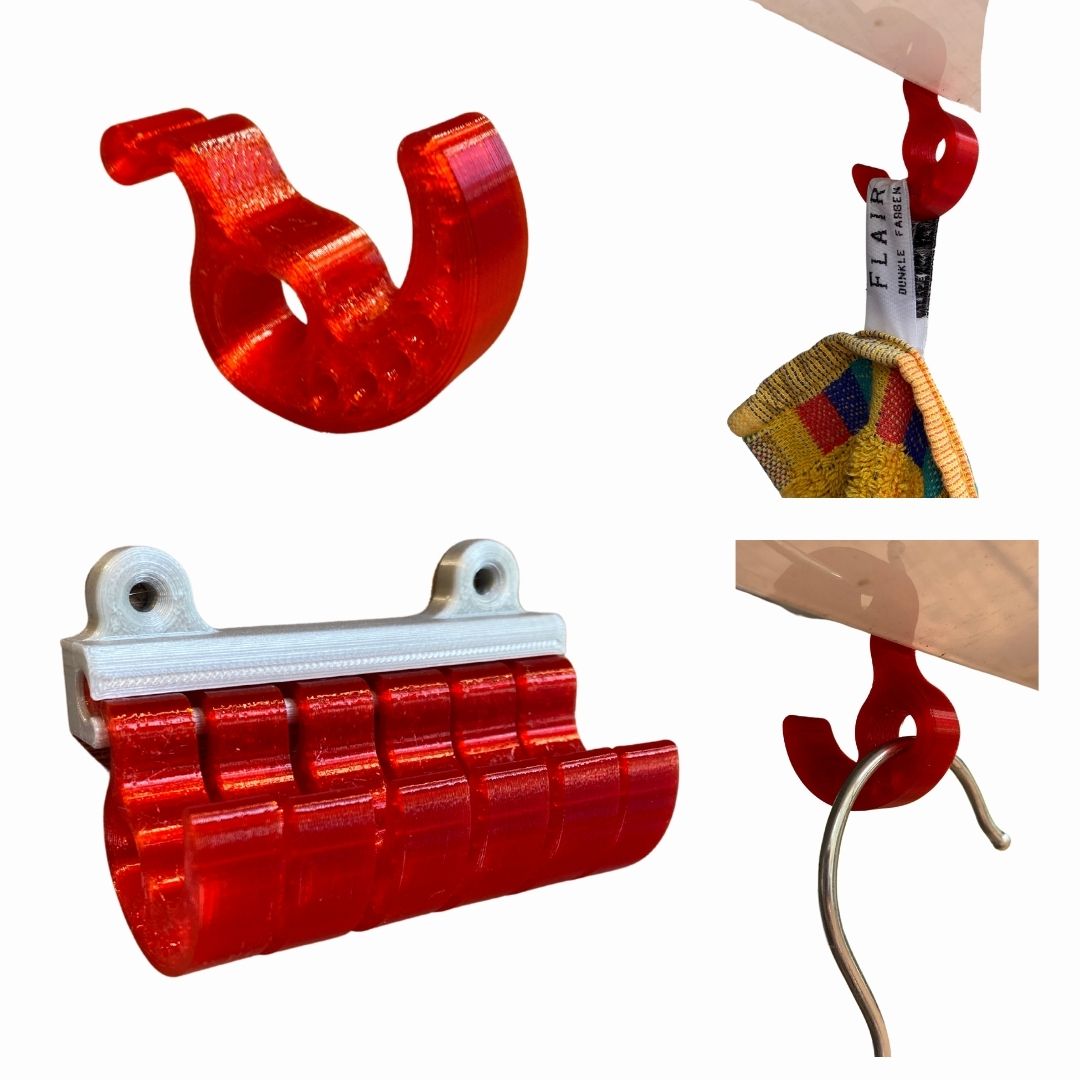 Markisenhaken mit Befestigungsschiene für 7mm Kederschiene, Kleiderbügel Caravan/Wohnwagen/Wohnmobil, Wäscheständer, Wäschetrockner zum Hängen