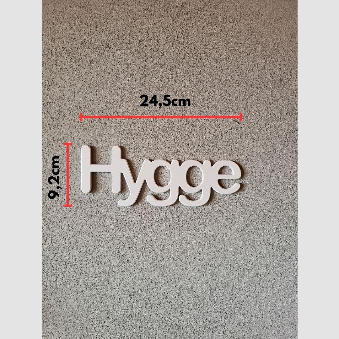 Schriftzug für die Wand „Hygge"