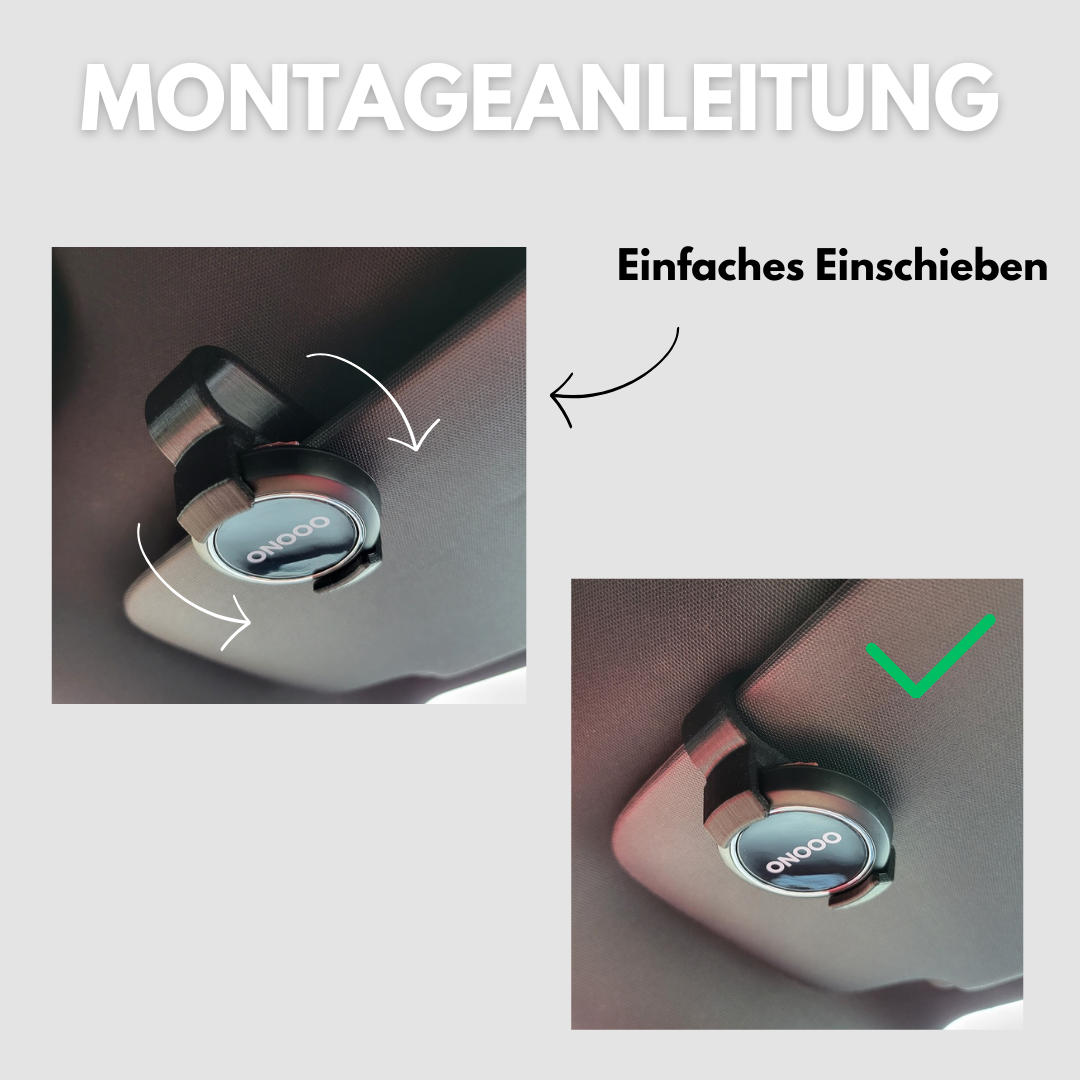 Sonnenblenden-Halter passend für Ooono Co-Driver No 1, Halterung für Sonnenblende, Mount/Clip für Sonnenblende (kompatibel mit OOONO NO1)