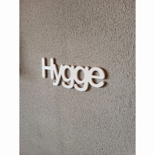 Schriftzug für die Wand „Hygge"